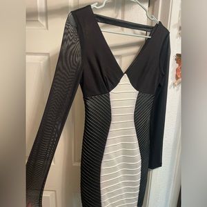 Bebe sexy black and white dress